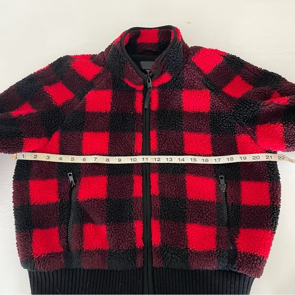 Mother denim the funnel neck bomber jacket buffalo plaid M - Picture 9 of 16